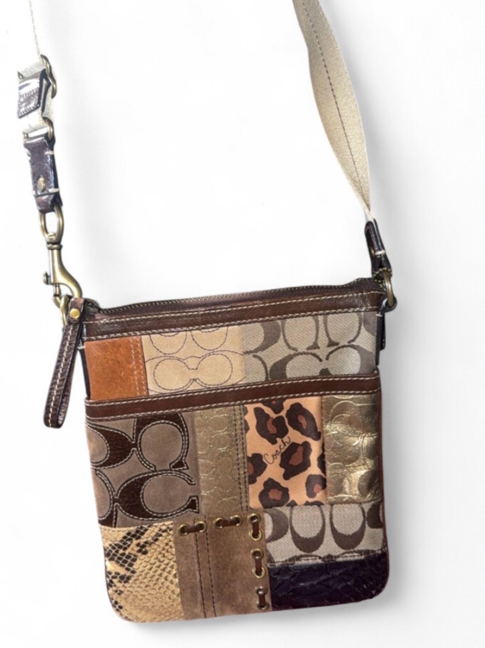 Vintage Y2K Coach Patchwork Crossbody Swingpack Bag #40615